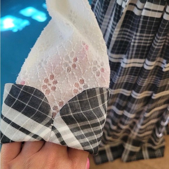 Vintage 1970 Joyce Palmer Stunning maxi dress with smocked waist, lace. US0P - Picture 7 of 9